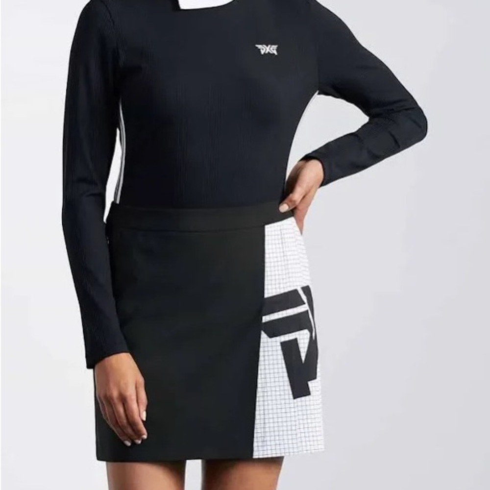 PXG Black and White Asymmetrical Golf Skirt